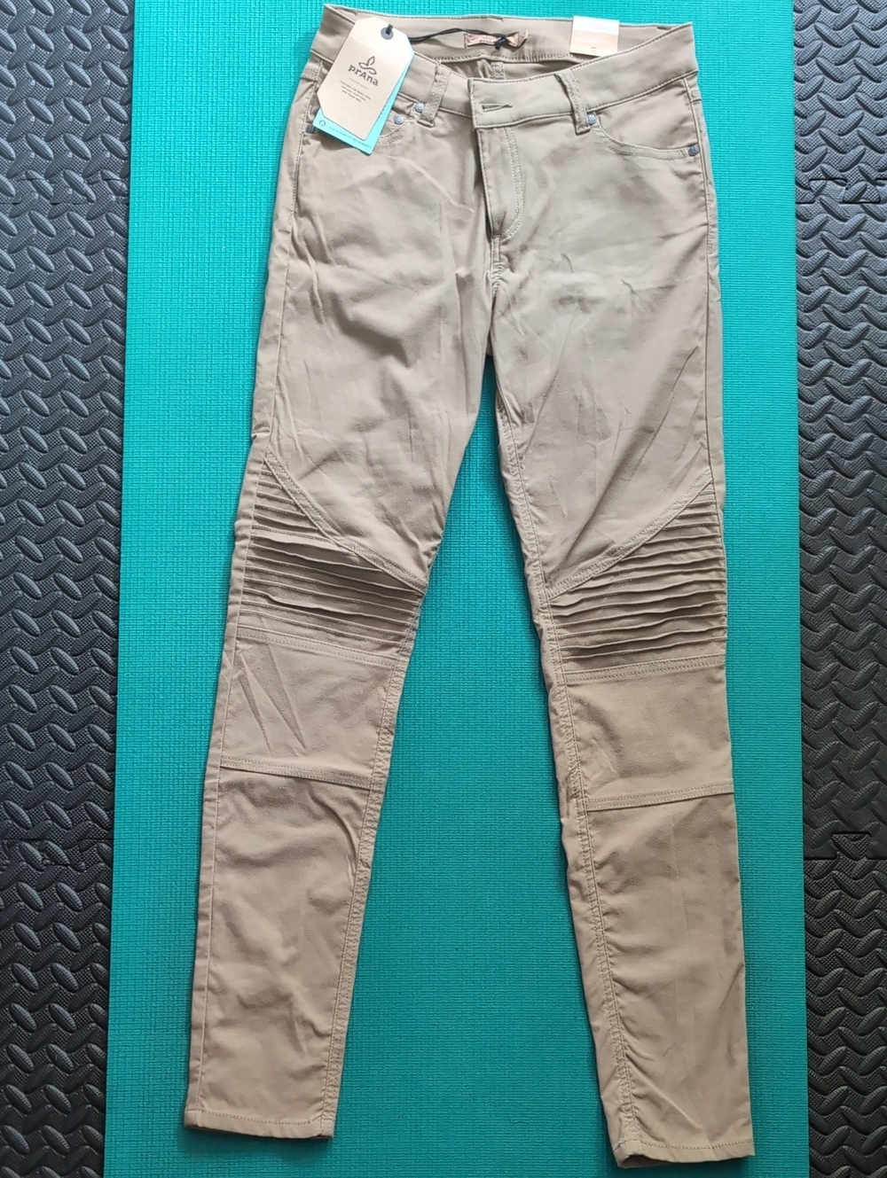 Prana Moto-style Skinny Stretch Women's Pants in Light Khaki